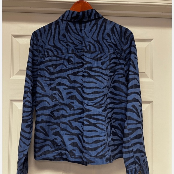 Chico's Blue Zebra Print Jacket - Picture 3 of 8